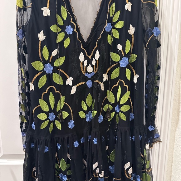 248. Free People Hearts Are Wild Mini Dress Black Small - Picture 5 of 7